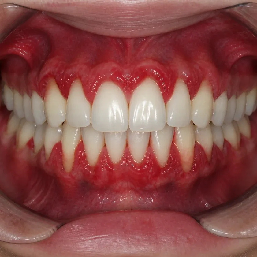 Periodontitis treatment — before-treatment condition on a clinical image