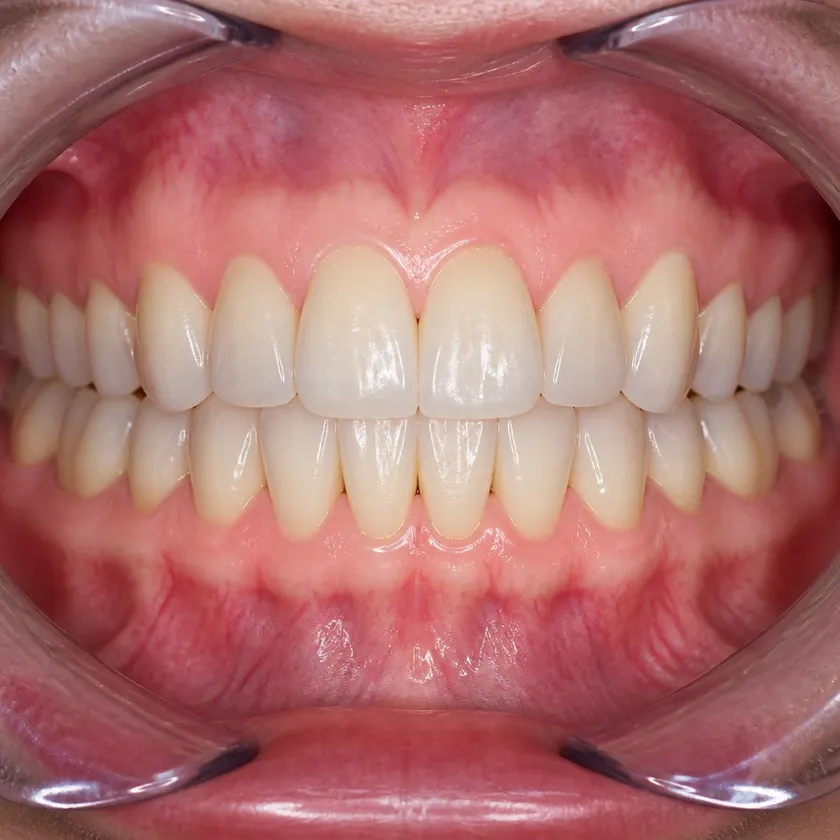 periodontitis treatment — close-up of the result after treatment on a clinical image