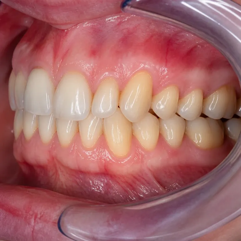 Periodontitis treatment — close-up clinical image showing the result after treatment