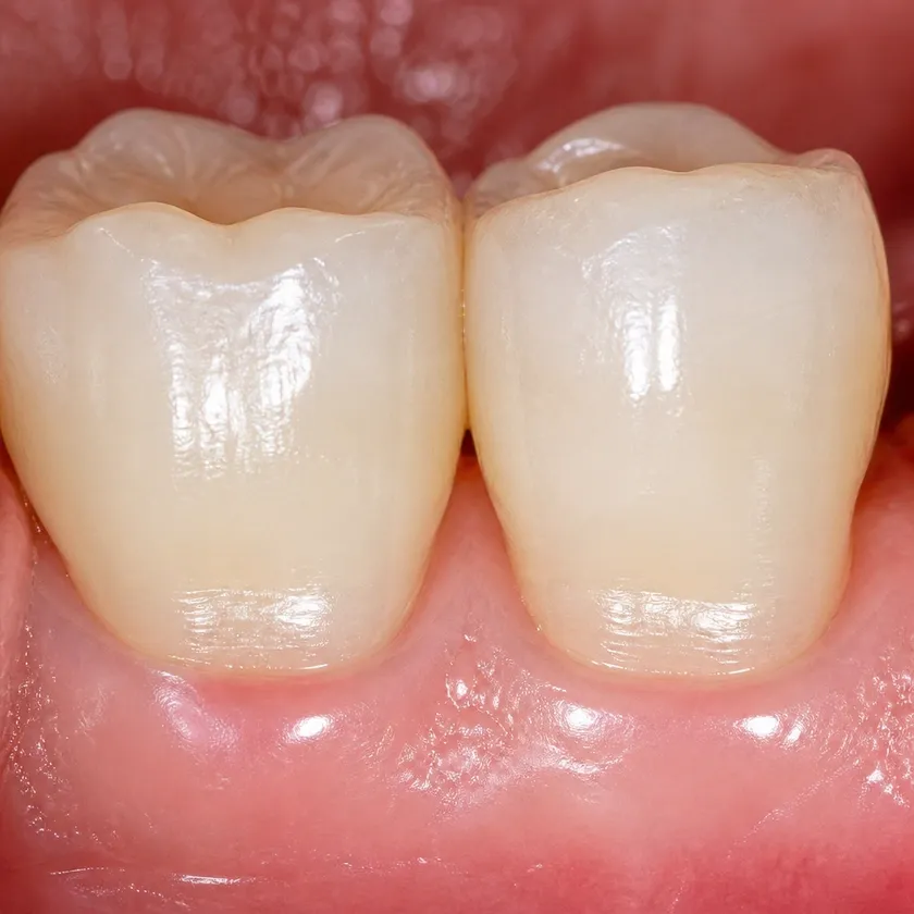 Periodontitis treatment — close-up of the treatment result on a clinical image