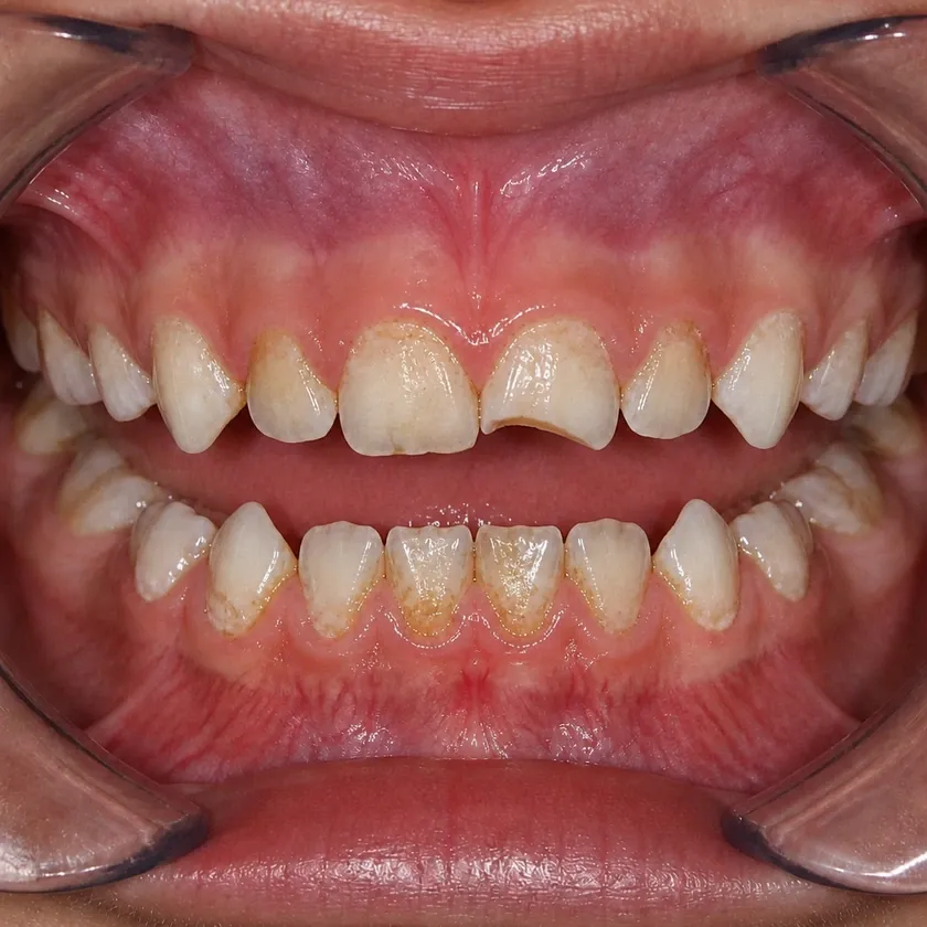 Dental treatment in children — pre-treatment condition on a clinical image