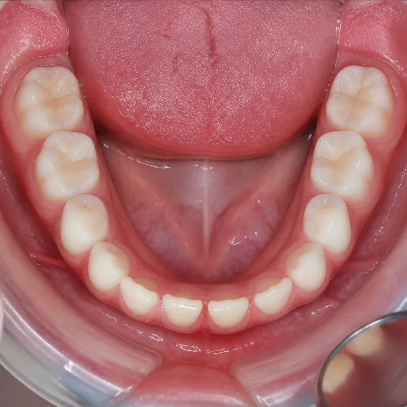 Dental treatment under sedation for children — close-up clinical photo of the result after treatment