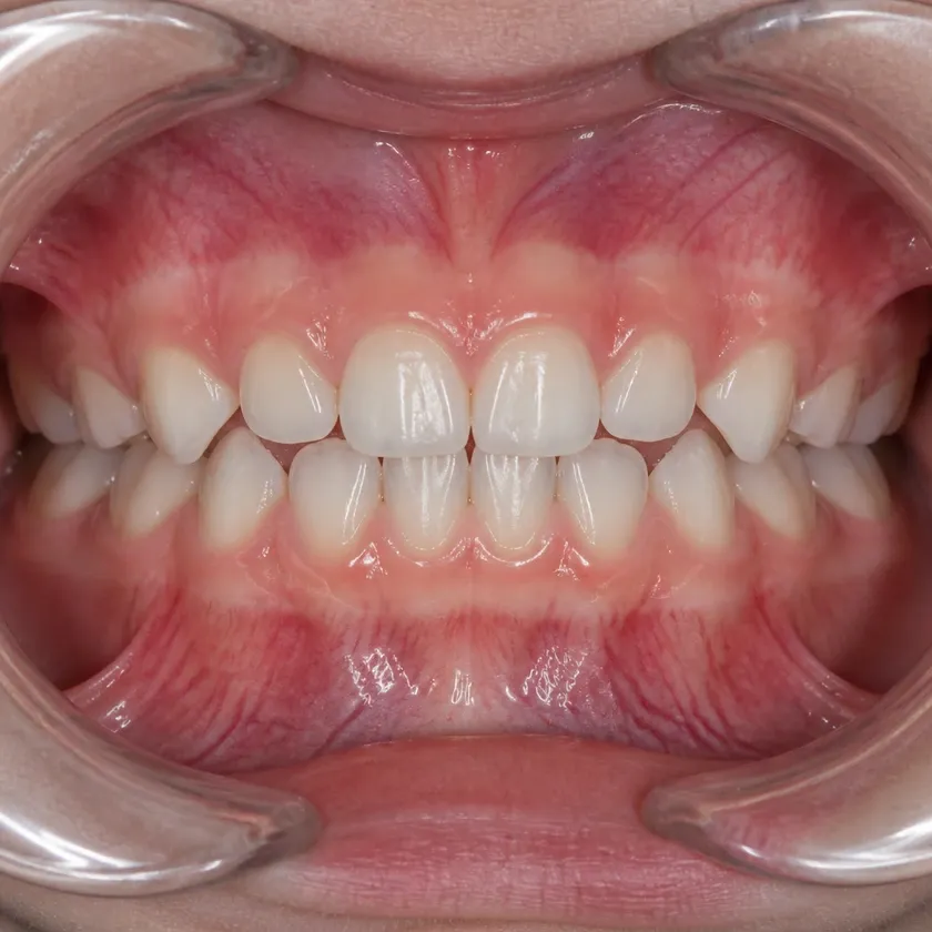 dental treatment under general anesthesia — close-up of the result after treatment in a clinical photograph