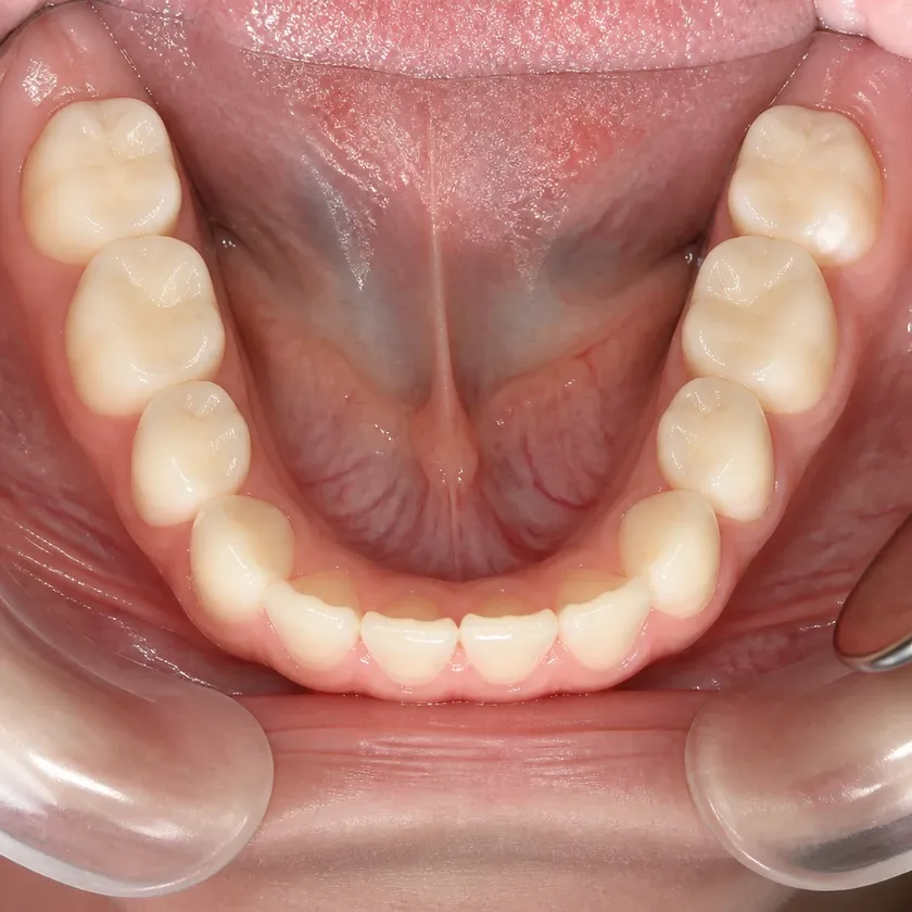 Children's dental treatment — close-up clinical image showing the result after treatment