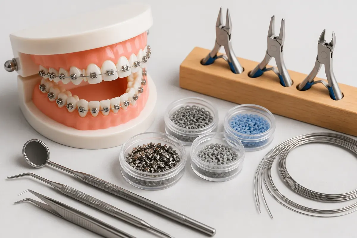 Tools and materials for this type of treatment, laid out on a light surface — an illustration for the "Metal" section