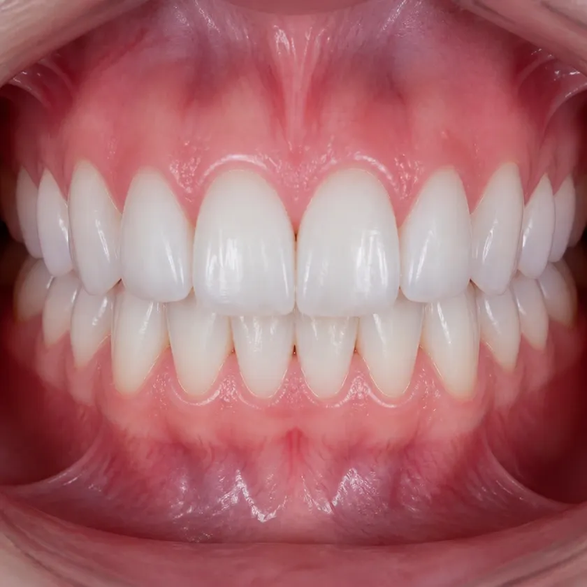 lumineers Astana — close-up of the result after treatment in a clinical photo