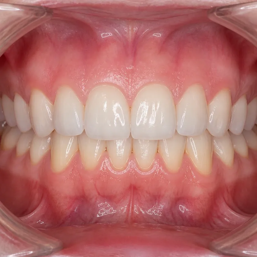 lumineers Astana — close-up of the result after treatment in a clinical photo