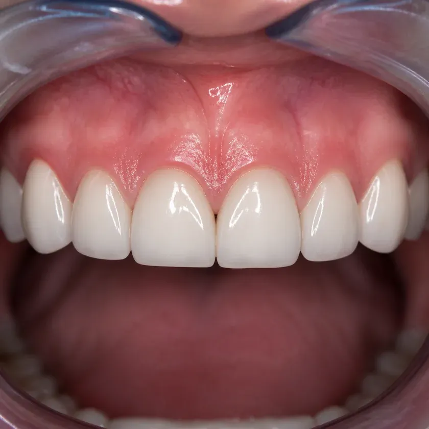 Lumineers — close-up of the result after treatment in a clinical photograph