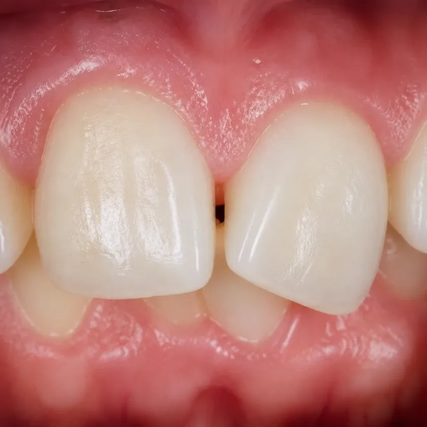 Metal braces — pre-treatment condition on a clinical image