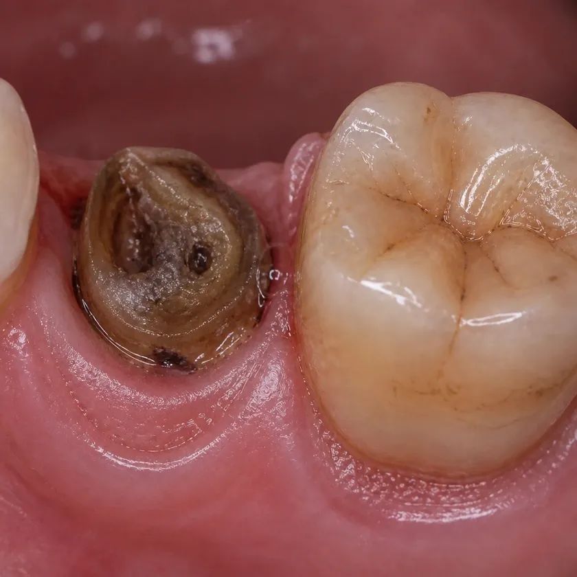 Microprosthetics of teeth — before treatment, clinical photograph