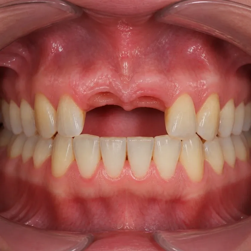 Immediate dental implant placement — pre-treatment clinical photograph