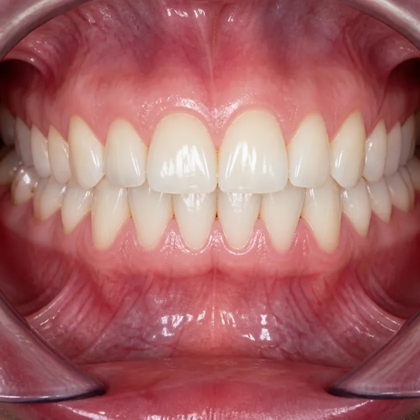 immediate dental implantation in Astana — close-up post-treatment result on a clinical image