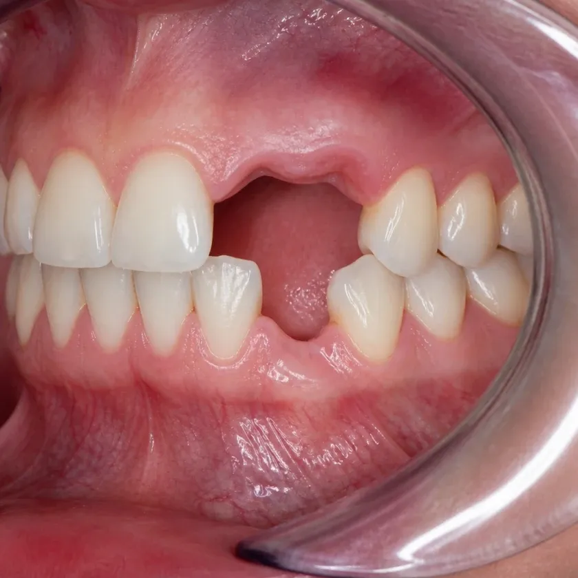 Immediate dental implant placement — pre-treatment clinical photograph