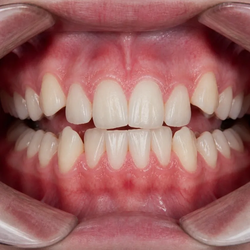 Bite correction surgery — pre-treatment condition on a clinical image