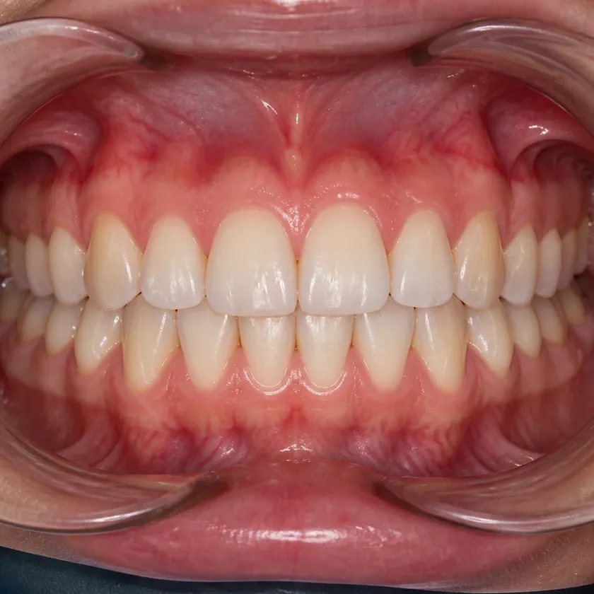 orthodontics Astana — result after treatment close-up in a clinical photo