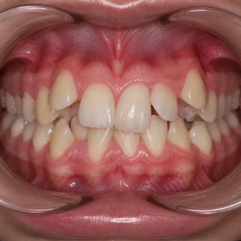 Orthodontics — pre-treatment condition in a clinical photograph