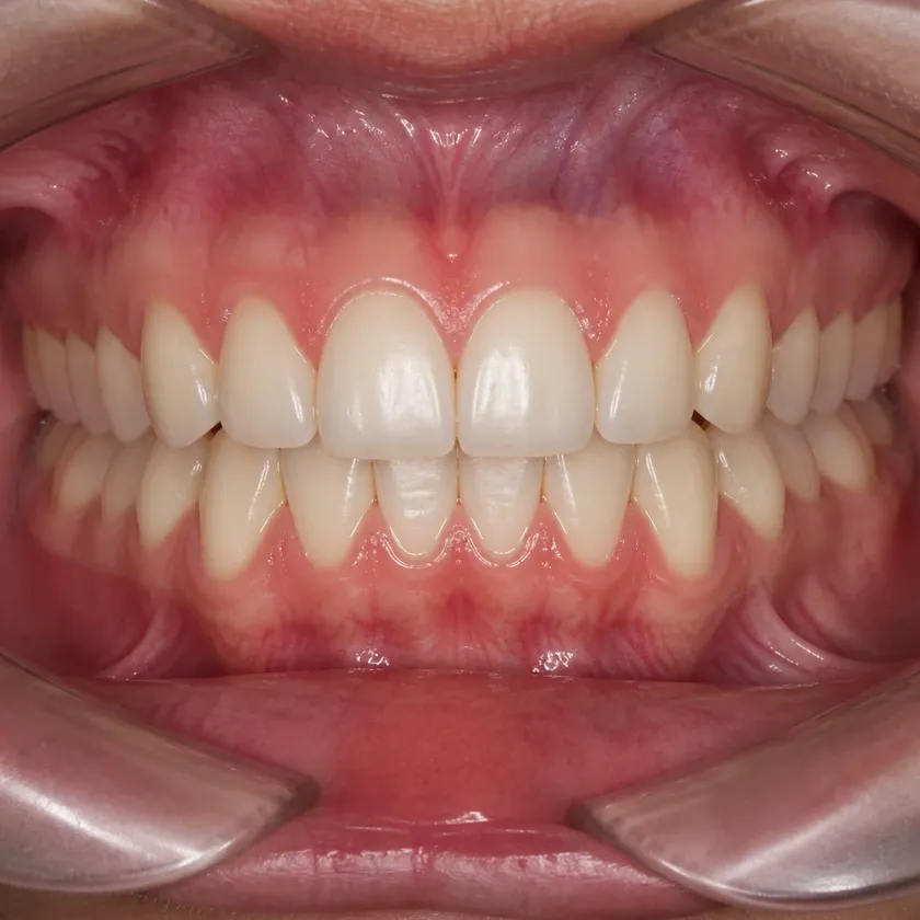 orthodontics Astana — result after treatment close-up in a clinical photo