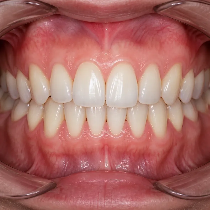 orthodontics Astana — result after treatment close-up in a clinical photo