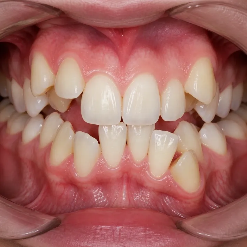 Orthodontics — pre-treatment condition in a clinical photograph