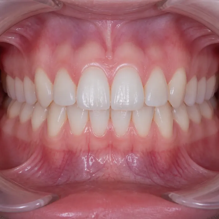 orthodontics Astana — result after treatment close-up in a clinical photo