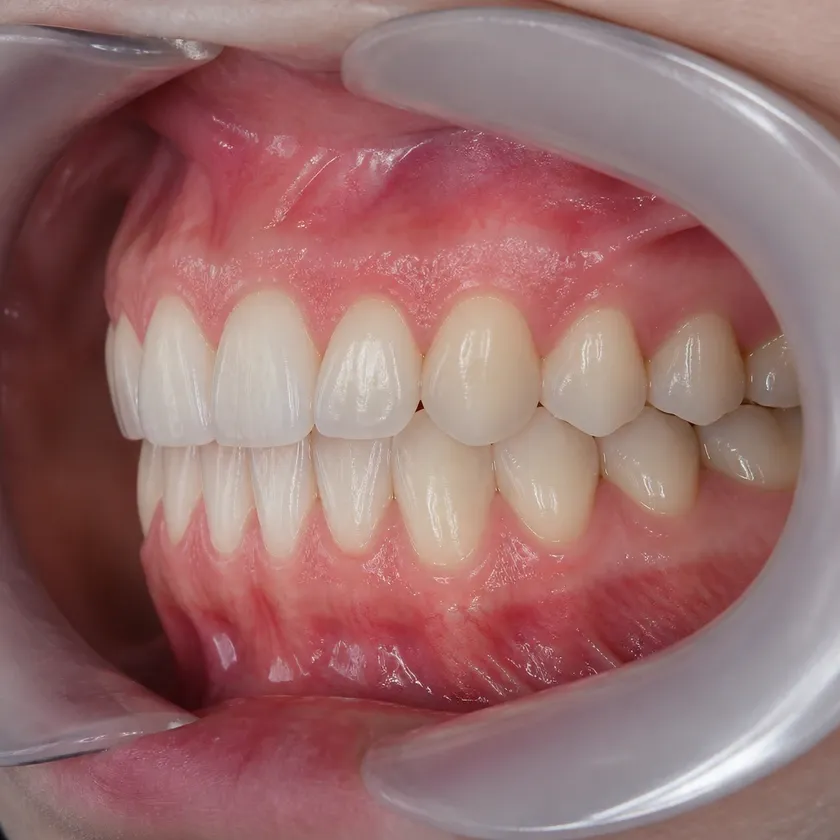 Orthodontics — close-up clinical photograph showing the result after treatment