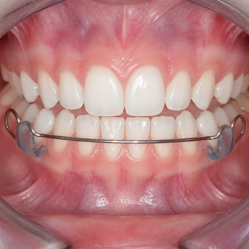 dental appliance — close-up clinical photo of the result after treatment