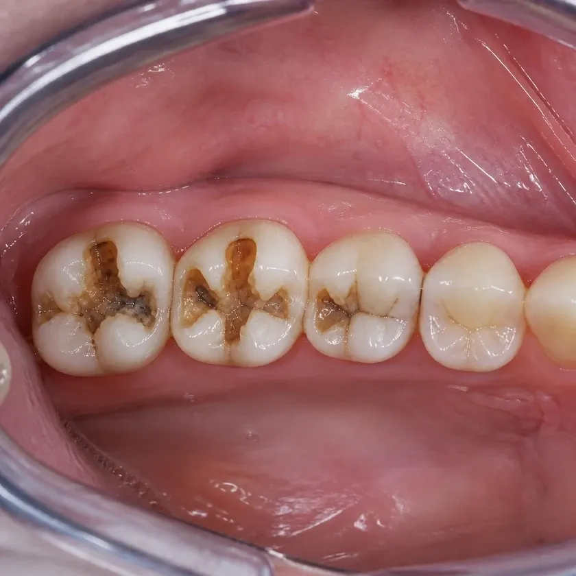 Root canal filling — pre-treatment condition on clinical image
