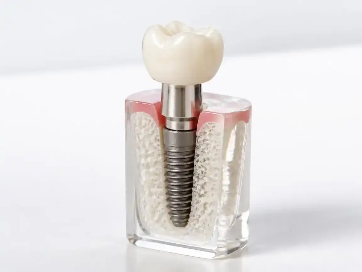 Implant model with abutment and crown