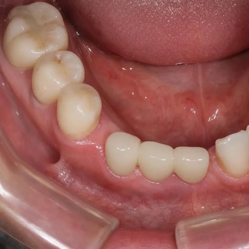 Three-unit ceramic bridge on the lower jaw