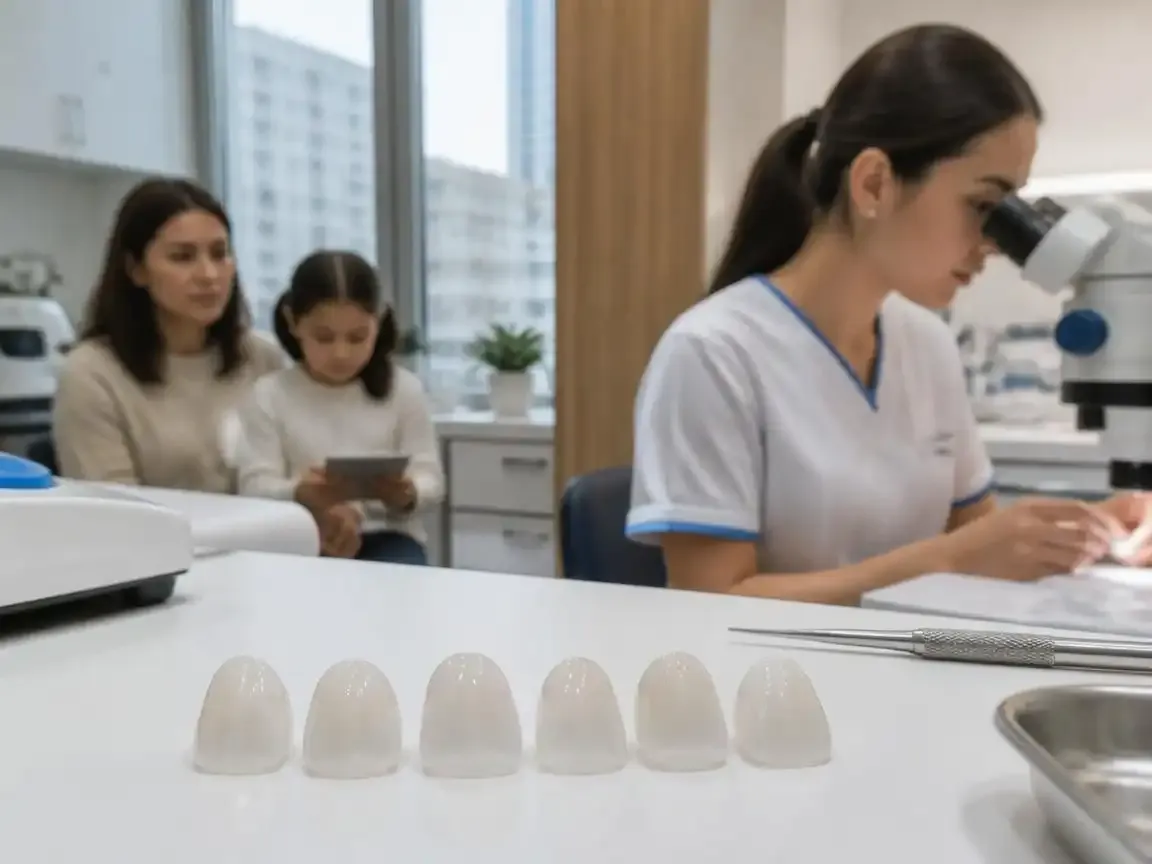 Thin ceramic veneers on the desktop