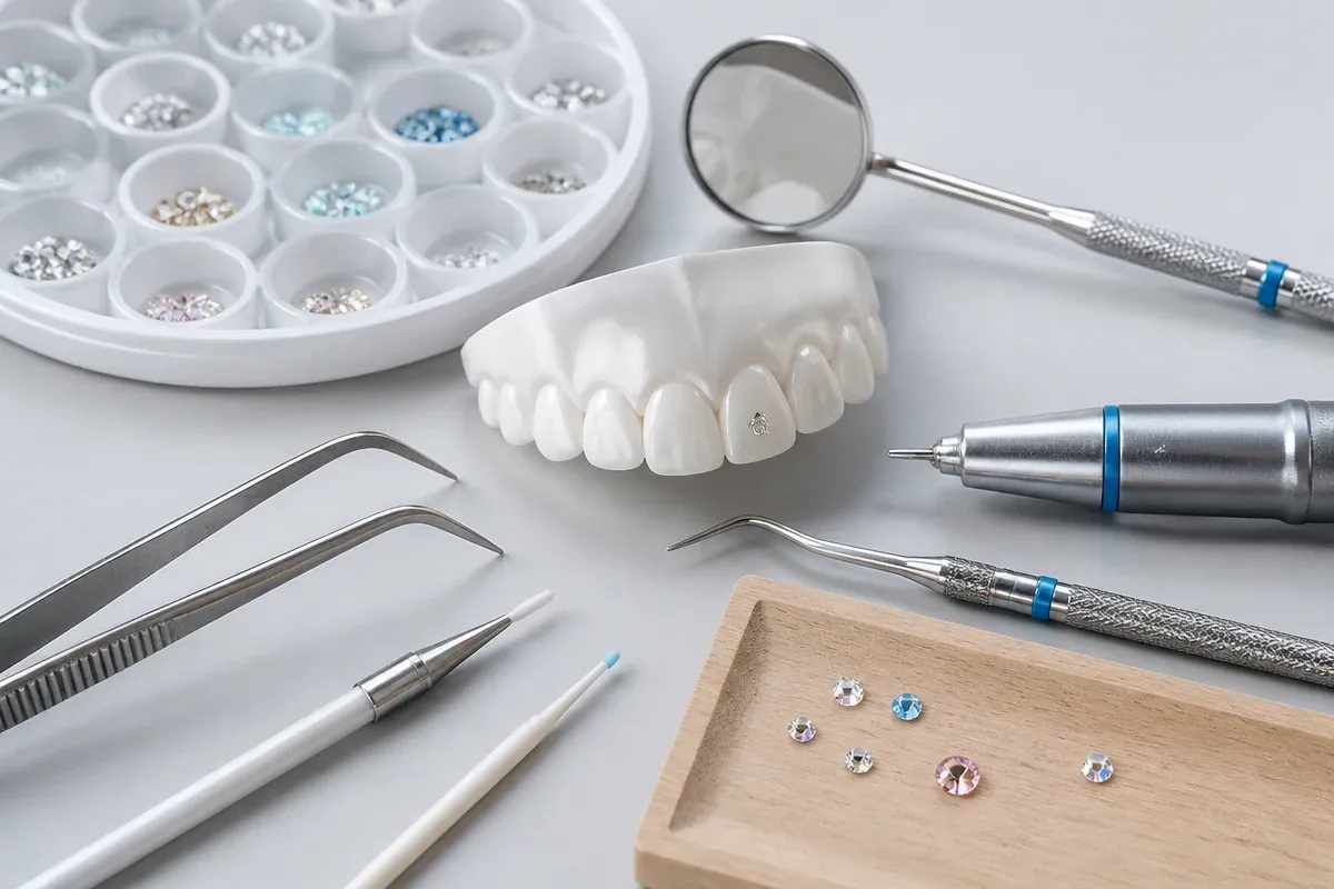 Instruments and materials for this type of treatment, laid out on a light surface — an illustration for the section "What material are skys made from and how does it affect the result"