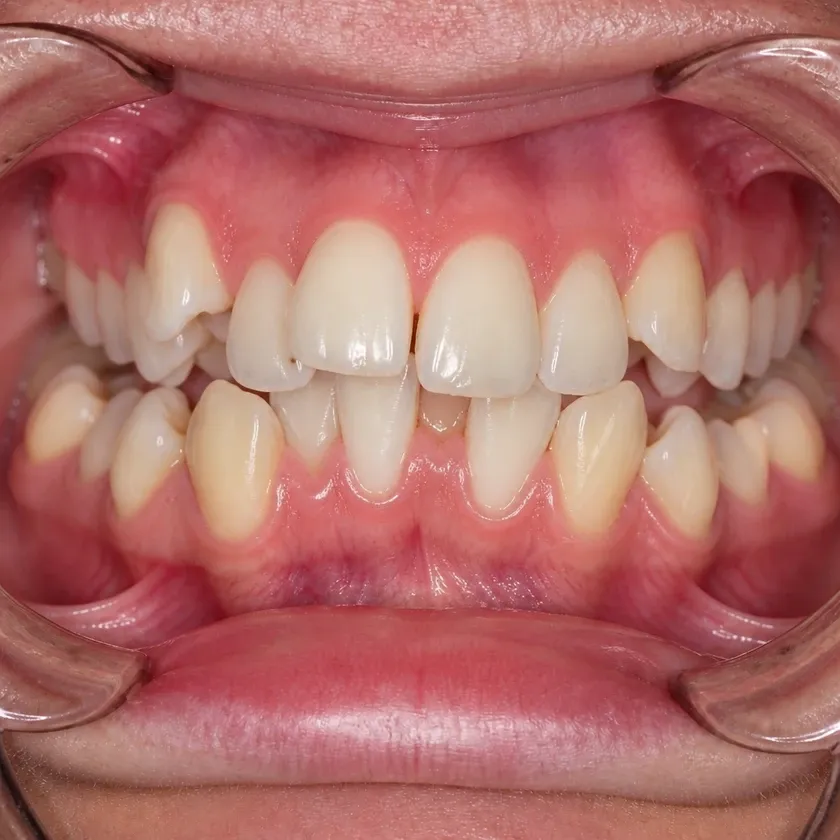 Vestibular multiloop edgewise archwire (MEAW) technique — pre-treatment clinical photograph