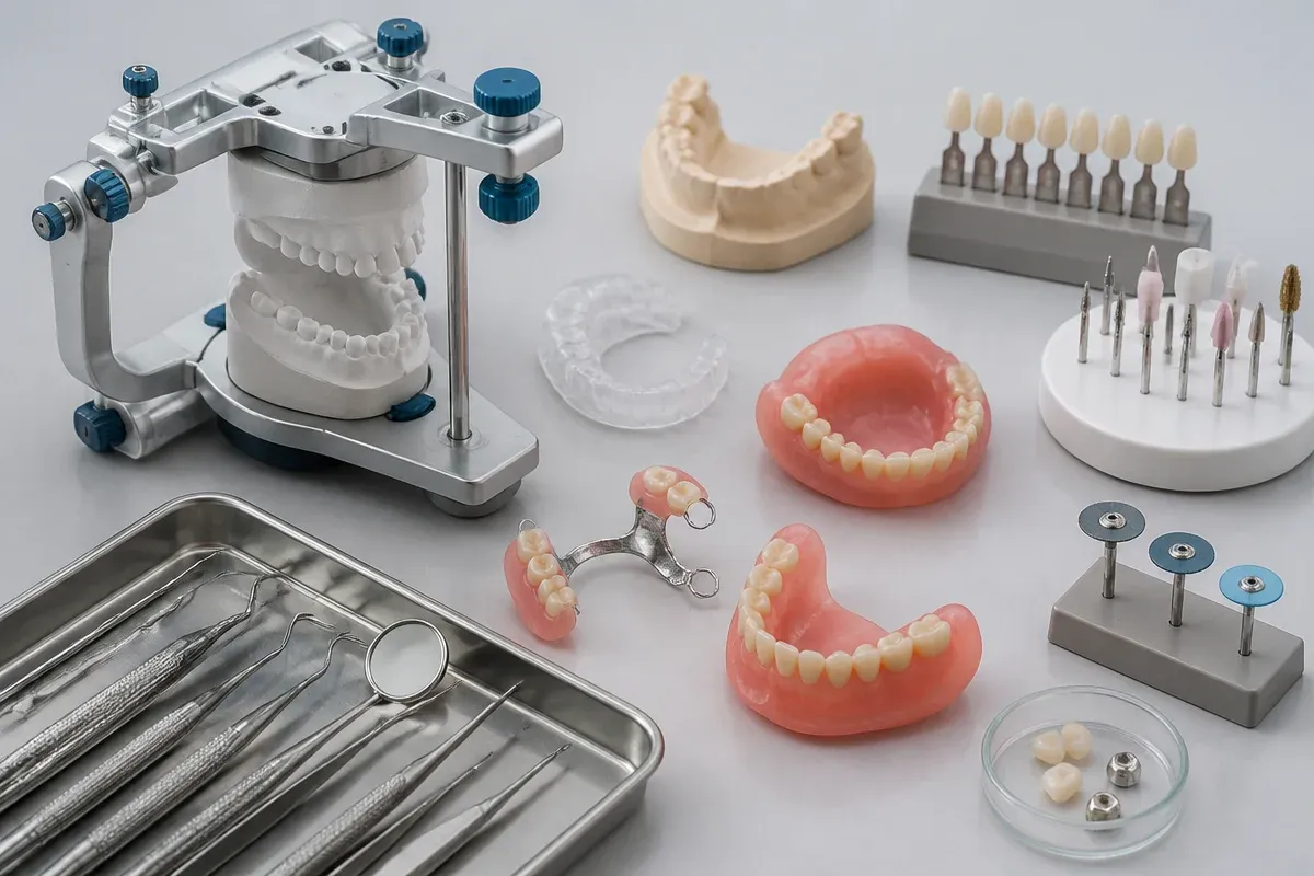 Tools and materials for this type of treatment, laid out on a light surface — an illustration for the section “Standard and Custom”