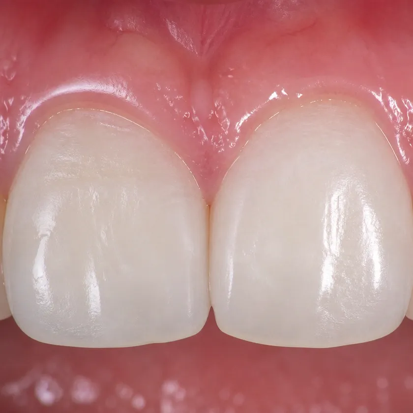 Kids' dental trainers — close-up of treatment result in a clinical photograph