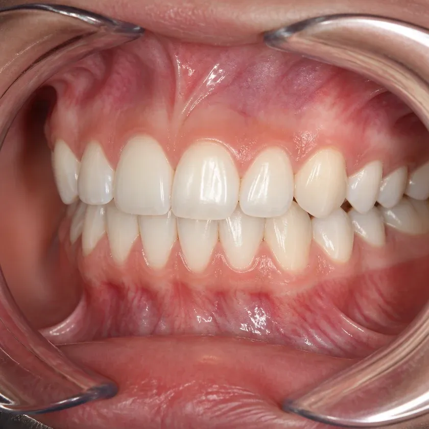 Dental trainers for children — close-up clinical photo of the result after treatment